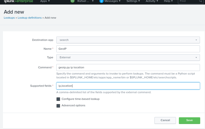 Splunk Lookup Creation